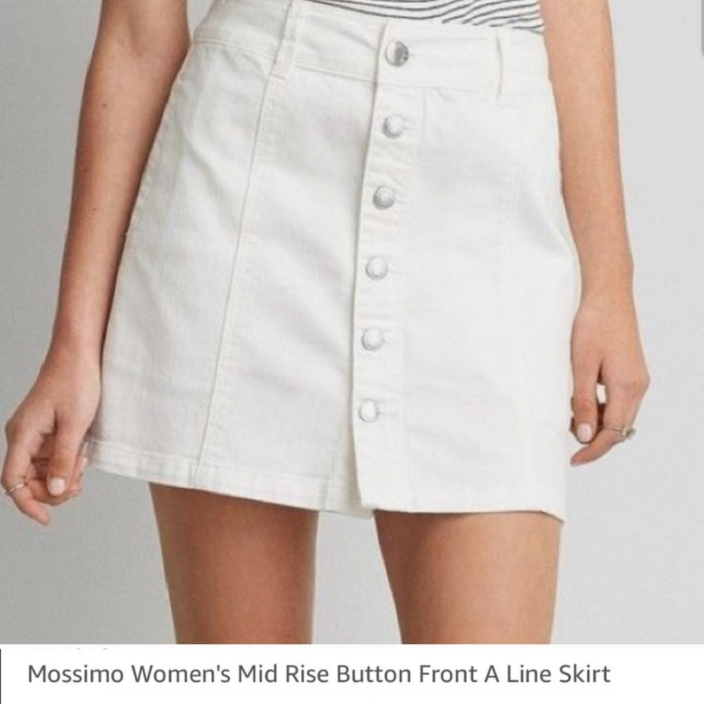 Jean button down A-line skirt